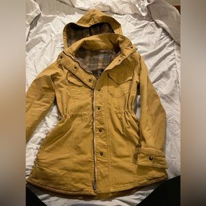 Canvas yellow jacket with cinch waist